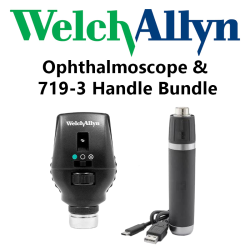 Welch Allyn Ophthalmoscope and 719-3 Handle Bundle