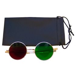 Metal Red/Green Glasses w/ Carrying Case