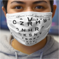 Letter Chart Fabric Face Mask
