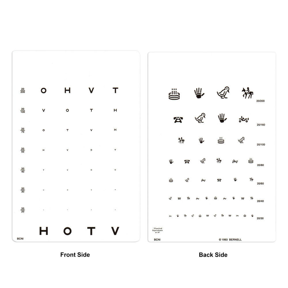Pediatric HOTV Near Point Card