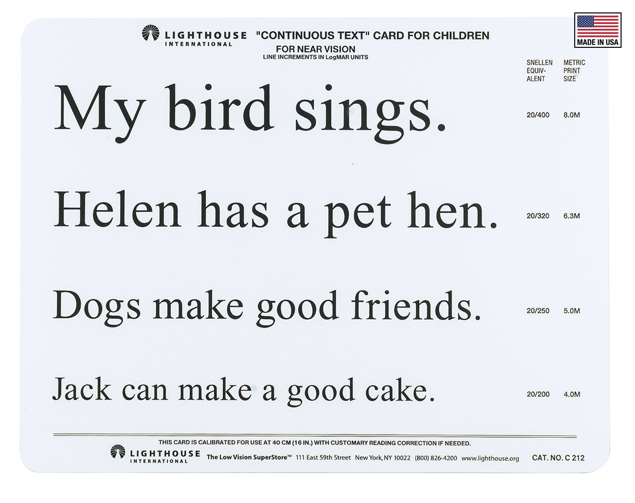 Lighthouse Low Vision Card (#9264)