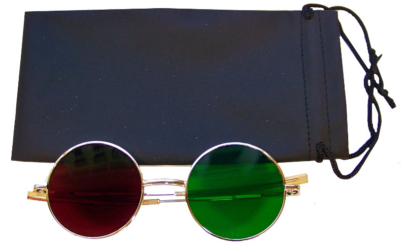 Metal Red/Green Glasses w/ Carrying Case