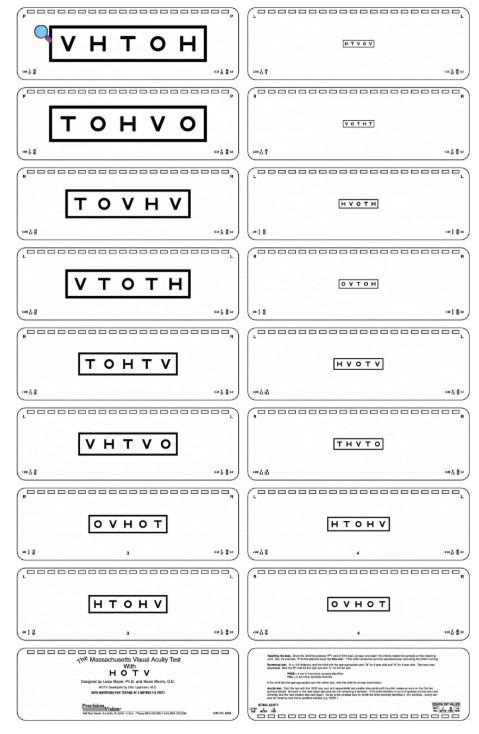 Massachusetts Visual Acuity Test Card