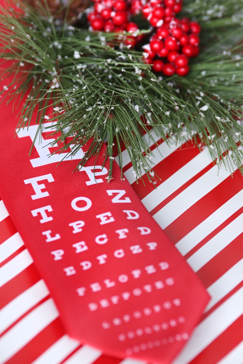 Snellen Chart On Red or Black Background Necktie