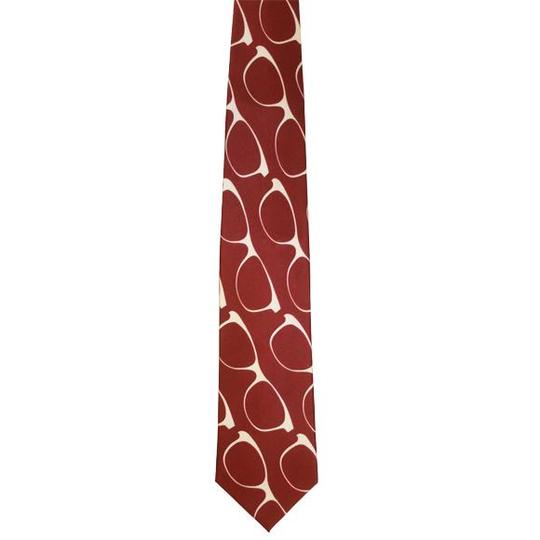 Eyeglasses On Rusty Red Background Necktie
