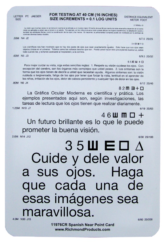 Spanish Reading Card